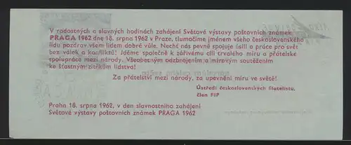 Flugpost air mail Tschechoslowakei Adresszettel 1,20 Kc. mit SST Prag 1962