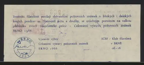 Flugpost air mail Tschechoslowakei Adresszettel 60 h. mit SST Brno Venkov