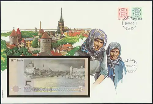 Geldschein Banknote Banknotenbrief Estland Estonia 5 Krooni 1992 P71