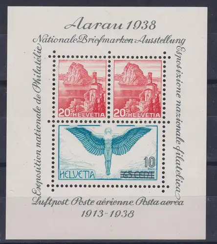 Schweiz Block 4 Philatelie Briefmarken Ausstellung Aarau Luxus postfrisch 75,00