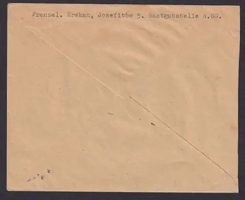 Besetzung Polen Generalgouvernement Brief Krakau Bodenbach Sudetenland Deutsche