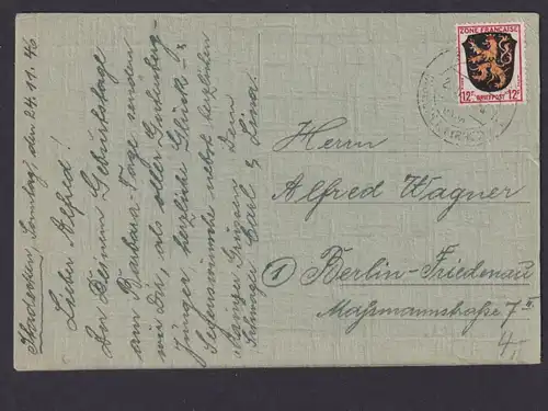 Besetzung Franz. Zone Landpoststempel Mainz Rhein Zone Francaise Ansichtskarte