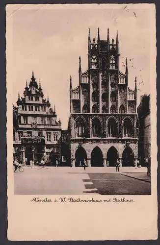 Ansichtskarte Münster Westfalen Rathaus Stadtweinhaus n. Rübenach Koblenz