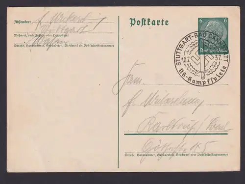 Briefmarken Deutsches Reich Sport NS Kampfspiele Stuttgart Bad Cannstadt