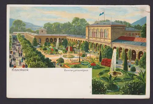 Litho Ansichtskarte Kissingen Bayern Convergationshaus Park