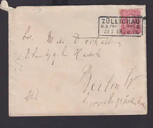 Deutsches Reich Brief Ef Pfg. R3 Züllichau R.B. FRANKFURT A.O. nach Berlin