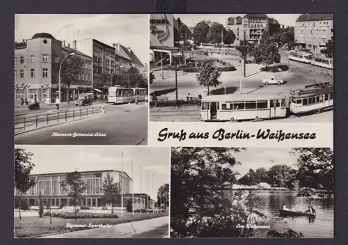 Ansichtskarte Berlin Weißensee Dynamo Sporthalle Klement Gottwald Allee
