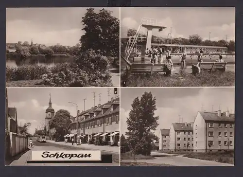 Ansichtskarte Schkopau Sachsen Anhalt Freibad Karl Liebknecht Hallesche Strasse