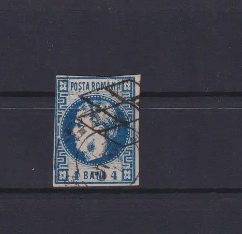 Rumänien Fürst Karl I. 19 5 Bani blau gestempelt Kat.-Wert 55,00 Ausgabe 1868