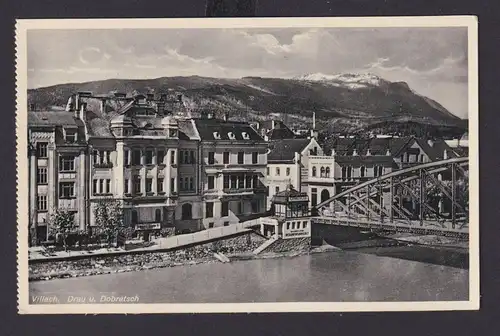 Ansichtskarte Villach Österreich Drau Fluss Dobratsch Berg Brücke Verlag Frank