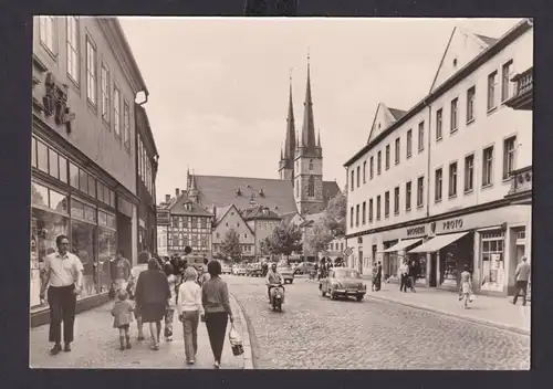 Ansichtskarte Saalfeld Saale Thüringen Obere Strasse Kirche