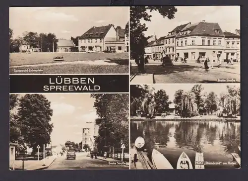 Ansichtskarte Lübben Spreewald Brandenburg Ortsansichten Hafen nach Schönfeld