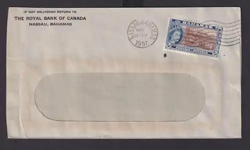 Bahamas Queen Elisabeth Brief EF 169 5 d ab Nassau may 1957