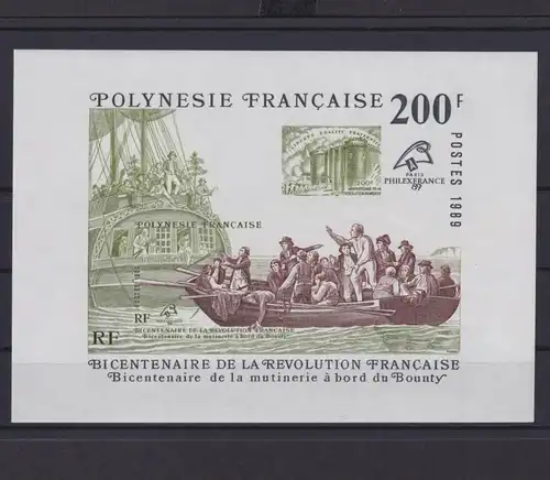 Flugpost Frankreich Französisch Polynesien Kolonien Block 15 Revolution Luxus