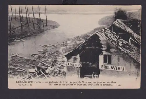 Ansichtskarte Diksmuide Dixmude Luftaunahme Brücke am Fluß Yser