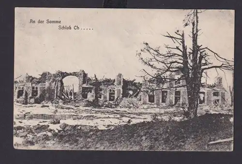 Ansichtskarte Somme Departement Frankreich Zerstörtes Schloss im 1. Weltkrieg