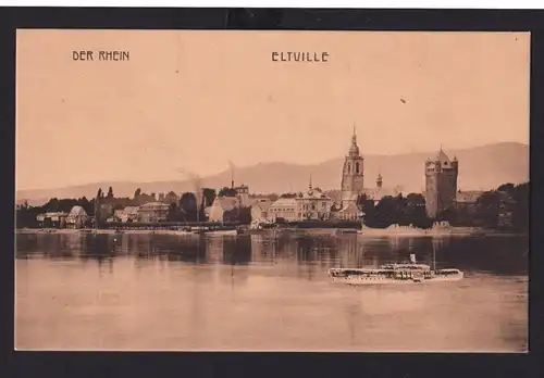 Ansichtskarte Eltville Hessen Rhein Ausflugsboot Totalansicht Verlag Ludwig