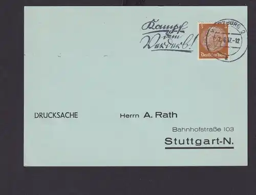 Deutsches Reich Drittes Reich Karten SST Kampf dem Verderb ab Würzburg n.