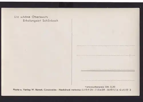 Ansichtskarte Schönbach Oberlausitz Sachsen Verlag W.Borsch Cunewalde
