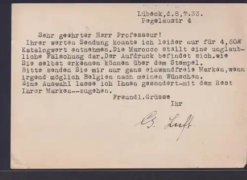 Deutsches Reich Brief MIF Flugpost Hindenburg mit Luftpost Werbestempel Lübeck