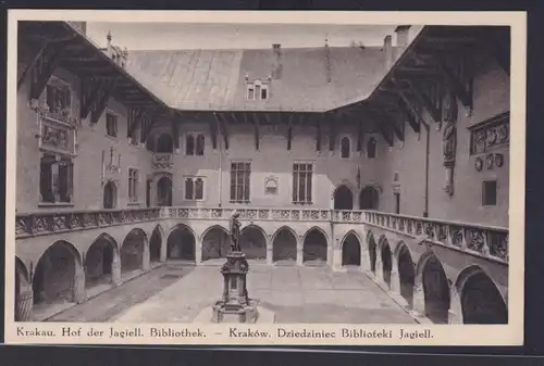 Ansichtskarte Krakau Jagill. Bibliothek Innenhof Denkmal Schlesien Polen n. Wien