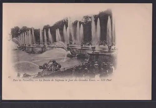 Ansichtskarte Künstlerkarte Paris Versailles Park Springbrunnen