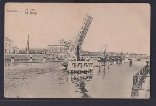 Ansichtskarte Selzaete Zugbrücke Meer Hafen Belgien