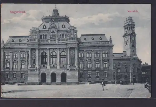 Ansichtskarte Nagyvarad Rumänien Rathaus Vorplatz nach Klosterneuburg