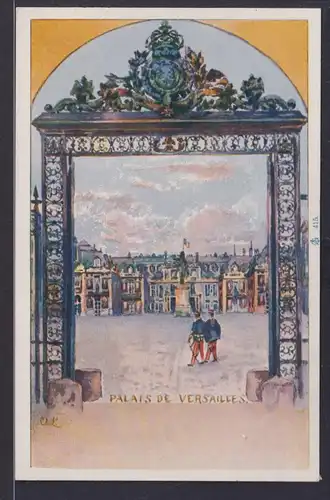 Ansichtskarte Künstlerkarte Sign.Schloss Versailles Eingangstor