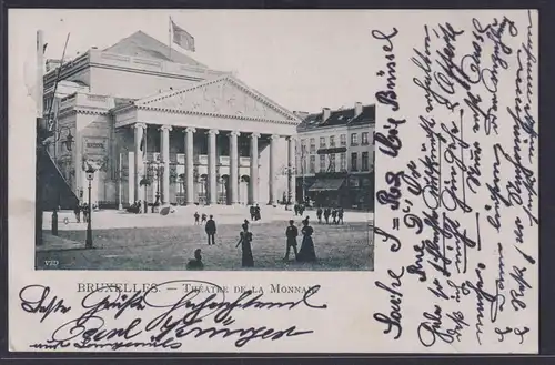 Ansichtskarte Brüssel Theatre De La Monnaie nach Braunschweig Niedersachsen