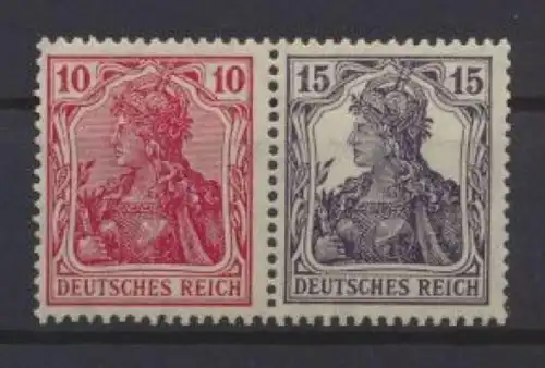 Deutsches Reich Zusammendruck Germania W 12 aa ungebraucht Kat. 80,00 für