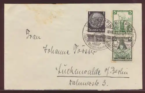 Deutsches Reich Zusammendruck Brief MIF 231 Trachten SST Neuruppin n Luckenwalde