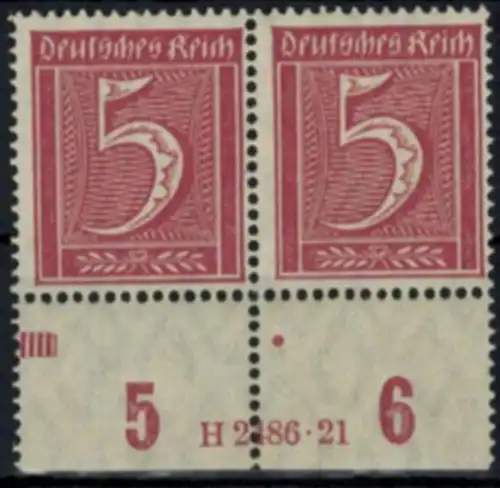 Deutsches Reich 158 Infla HAN Paar 5 Pfg., postfrisch