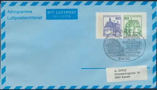Bund Privatganzsache Luftpost SST Fulda Tag der Briefmarke in der Barockstadt