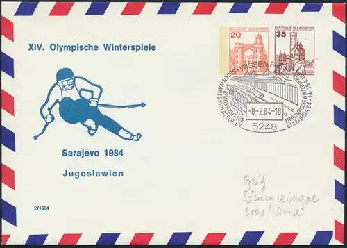 Sport Bund Privatganzsache Olympia Winterspiele Sarajevo SST Wissen Olymbria '84