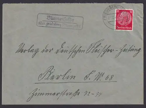 Blumenfelde über Friedeberg Neumark Brandenburg Deutsches Reich Brief