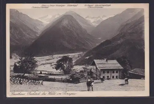 Ansichtskarte Wald Pinzgau Gasthof Rechteck Inh. Andrä Kröll Gebirge Kühe