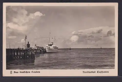 Ansichtskarte Cuxhaven Nordseebad Schiffe Anleger Niedersachsen nach