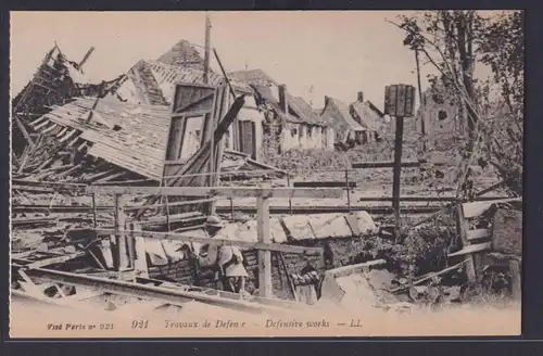 Ansichtskarte Kriegsschauplatz I.Weltkrieg Frankreich Zerstörte Häuser Ruinen
