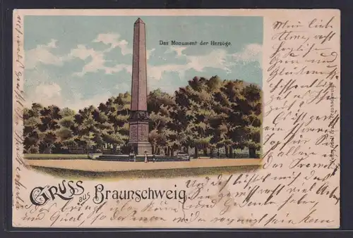 Ansichtskarte Künstlerkarte Braunschweig Monument der Herzoge Niedersachsen