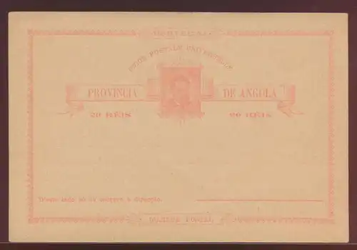 Angola Ganzsache 10 Reis postal stationery King Ludwig I