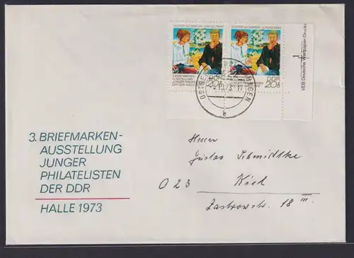DDR Brief Bogenecke Eckrand Druckvermerk 1884 Briefmarkenausstellung Philatelie