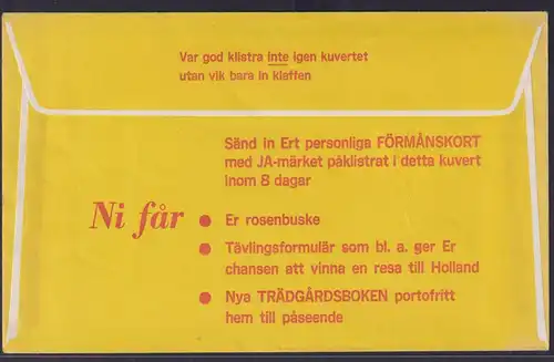 Privatpost Schweden Brief schöner Umschlag Motiv Blumen und Pferdekutsche