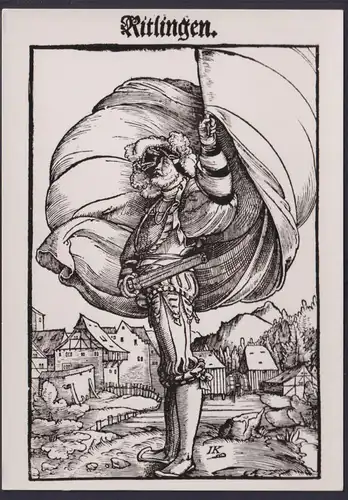 Ansichtskarte Künstlerkarte Reutlingen Städtebanner Hl. Römisches Reich