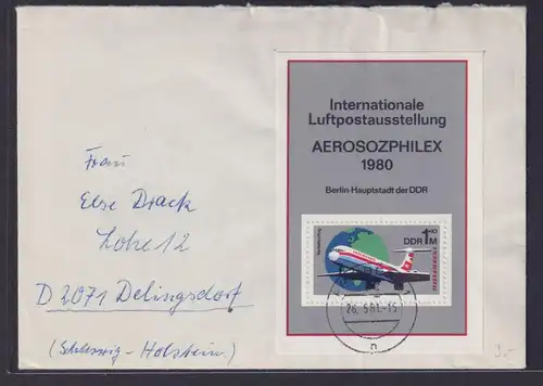 DDR R Brief EF Block 59 Luftpost Ausstellung Aerosozphilex Freiberg n Delingdorf