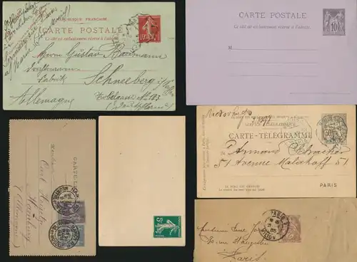 Frankreich Lot 10 Ganzsachen 1x mit Aufdruck France Lot of 10 postal stationery