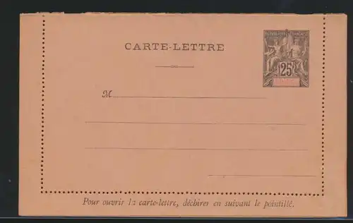 Frankreich Kolonien Ganzsache SULTANAT D`ANJOUAN France postal stationery