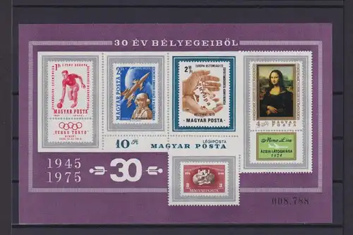 Flugpost Ungarn Philatelie Briefmarken Block 114 A + B ungezähnt gezähnt