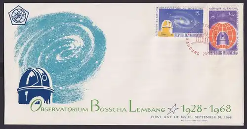 Indonesien Brief Bosscha Observatorium Lembang 616-617 Bandung FDC vom 20.9.1968