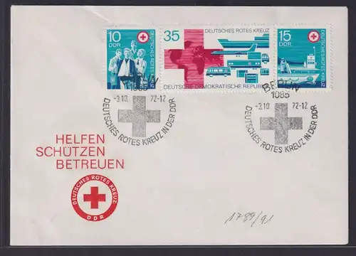 DDR Brief Zusammendruck Rotes Kreuz Gera nach Nürnberg FDC 3.10.1972